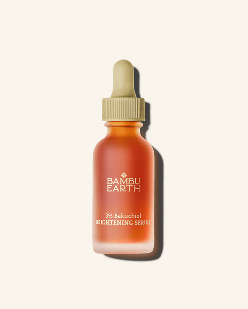 Bambu Earth 3% Bakuchiol Brightening Serum - Bambu Earth 3% Bakuchiol Mightening Serum in a frosted amber glass dropper