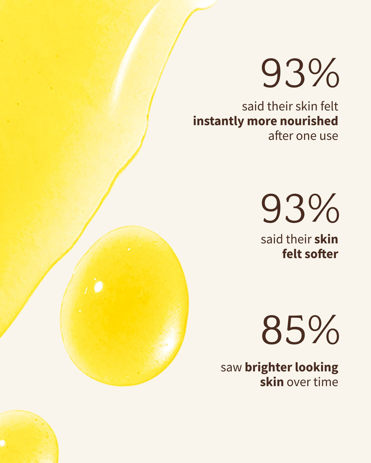 Bambu Earth Rosehip Repairing Facial Serum - Yellow droplets on a white background with text about skin nourishment and