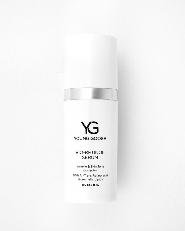 Young Goose Bio-Retinol wrinkle and skin tone correcting serum in a white bottle
